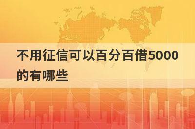 不用征信可以百分百借5000
的有哪些
