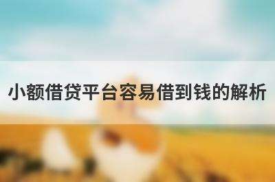 小额借贷平台容易借到钱的解析，这5个都能满足不同的借款需求