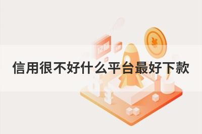 信用很不好什么平台最好下款？信用很不好不用审核就下款
