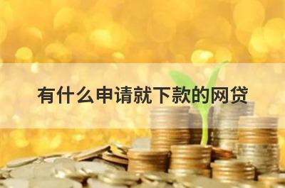 有什么申请就下款的网贷？这几个都可以了解