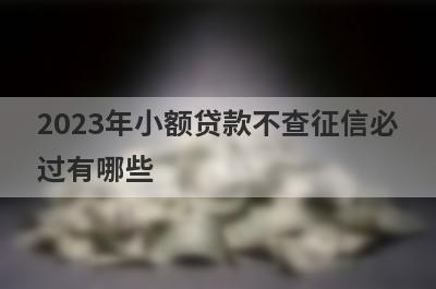 2023年小额贷款不查征信必过有哪些？这5个非常容易下款