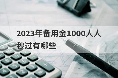2023年备用金1000人人秒过有哪些？推荐5个当天放款极速到账口子