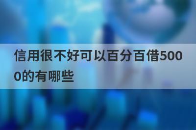 信用很不好可以百分百借500
0的有哪些
