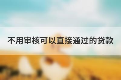 不用审核可以直接通过的贷款 不看征信必下款的app