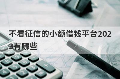 不看征信的小额借钱平台2023有哪些？急用钱试试这几个