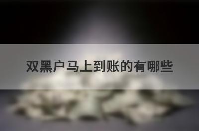 双黑户马上到账的有哪些？盘点5个双黑户秒下款口子