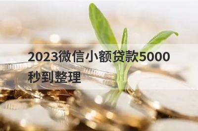 2023微信小额贷款5000秒到整理，这些小额贷款平台借款流程简单，更容易借款！