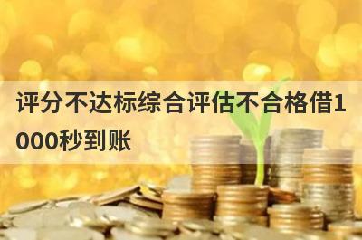 评分不达标综合评估不合格借1000秒到账，整理5个必下款口子