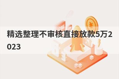 精选整理不审核直接放款5万2023，这5个小额贷款平台更容易借款！