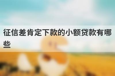 征信差肯定下款的小额贷款有哪些？独家盘点征信黑户无条件下款