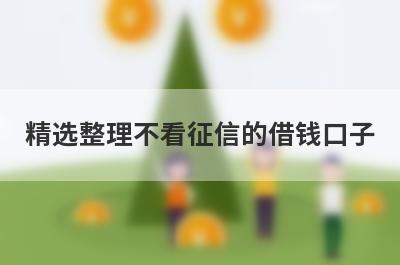 精选整理不看征信的借钱口子，这5个小额贷款平台更容易借款！