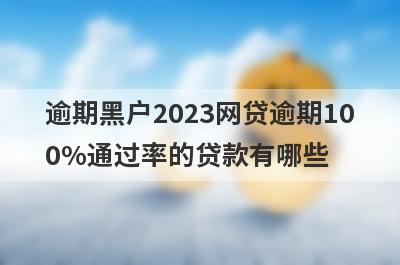 逾期黑户2023网贷逾期100%通过率的贷款有哪些？这5个贷款容易通过
