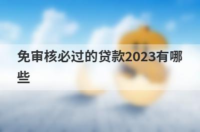 免审核必过的贷款2023有哪
些
