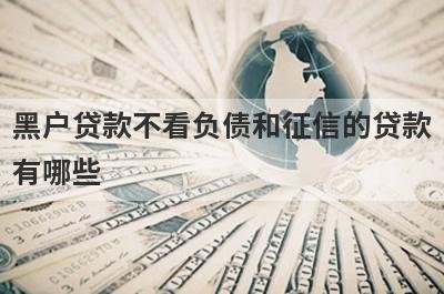 黑户贷款不看负债和征信的贷款有哪些？整理5个无视网黑征信黑3万贷款2023