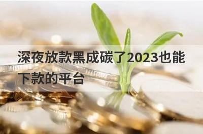 深夜放款黑成碳了2023也能下款的平台，这5个马上到账？