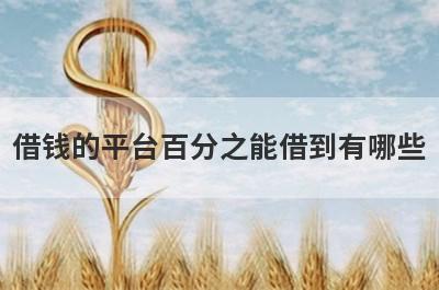借钱的平台百分之能借到有哪些？推荐5个绝对可以借到钱平台