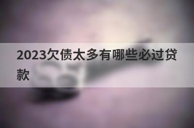 2023欠债太多有哪些必过贷款？这几个贷款app高负债率马上到账