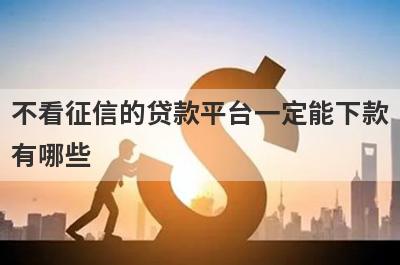 不看征信的贷款平台一定能下款有哪些？推荐5个好下款平台