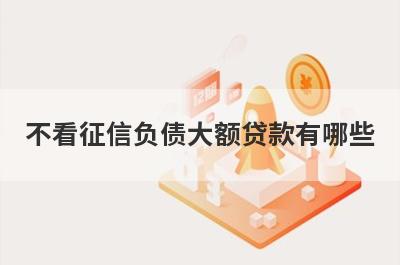 不看征信负债大额贷款有哪些？独家盘点无视负债的贷款平台