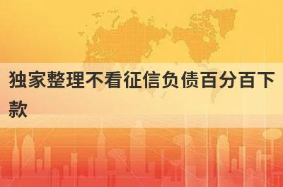 独家整理不看征信负债百分百下款，这5个网贷口子更好下款，秒到账！