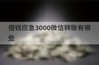 借钱应急3000微信转账有哪些？当前逾期还能下款的网贷