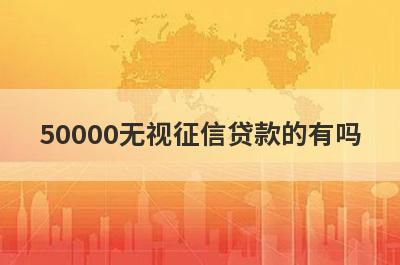 50000无视征信贷款的有吗