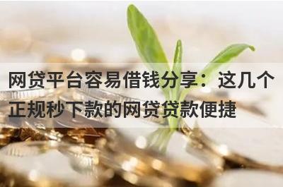 网贷平台容易借钱分享：这几个正规秒下款的网贷贷款便捷，秒到账！