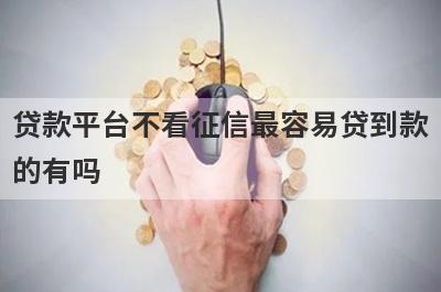 贷款平台不看征信最容易贷到款的有吗？可以试试这5个，1月很好下