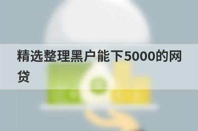 精选整理黑户能下5000的网贷 这5个平台1月很好下