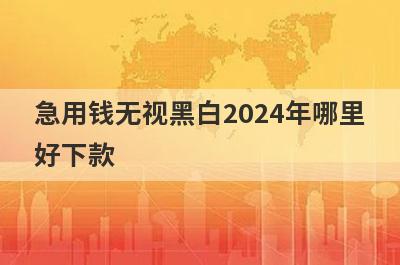 急用钱无视黑白2024年哪里好下款？独家精选5个秒下款小额贷款
