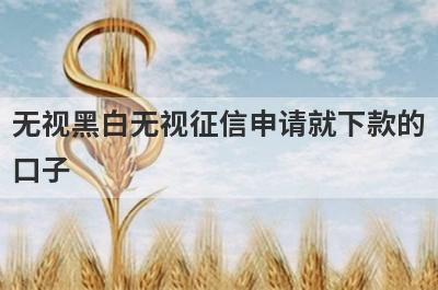 无视黑白无视征信申请就下款的口子，这些好下款，可以能满足不同的用户需求