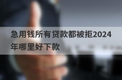 急用钱所有贷款都被拒2024年哪里好下款？独家精选5个秒下款小额贷款