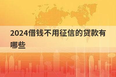 2024借钱不用征信的贷款有哪些？急用钱试试这几个