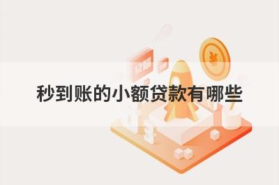秒到账的小额贷款有哪些？这几款能满足你