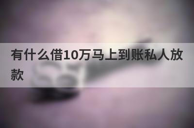 有什么借10万马上到账私人放款 盘点5个借10万马上到账私人放款