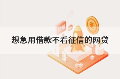 想急用借款不看征信的网贷？可以试试这些不看征信的借钱平台