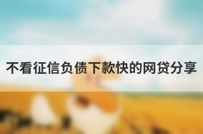 不看征信负债下款快的网贷分享，这五个平台，支持闪电放款！