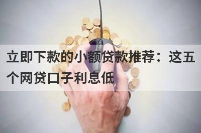 立即下款的小额贷款推荐：这五个网贷口子利息低，秒下款！