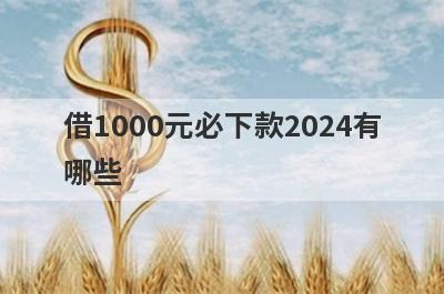 借1000元必下款2024有哪些？推荐5个网贷下款快门槛还低