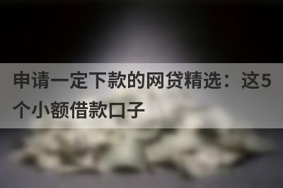 申请一定下款的网贷精选：这5个小额借款口子，轻松借到急需资金！