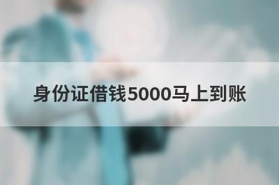 身份证借钱5000马上到账，精选5个小额贷款平台，通过率高，秒批极速放款！