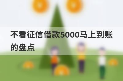 不看征信借款5000马上到账的盘点，多个贷款平台一同解析，总有一个适合你