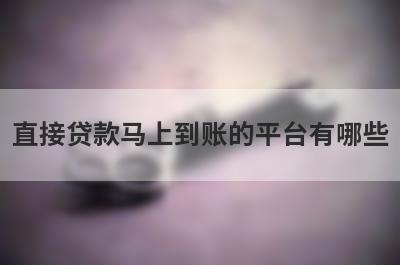 直接贷款马上到账的平台有哪些？借款平台比较容易借到钱的