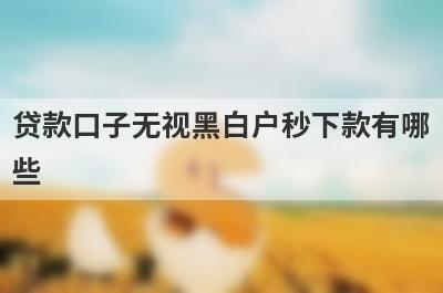 贷款口子无视黑白户秒下款有哪些？这5个容易下款，容易借钱