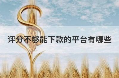 评分不够能下款的平台有哪些？盘点5个评分不够可以借款的口子