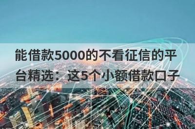 能借款5000的不看征信的平台精选：这5个小额借款口子，轻松借到急需资金！