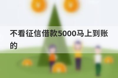 不看征信借款5000马上到账的 盘点5个不审核的借钱平台