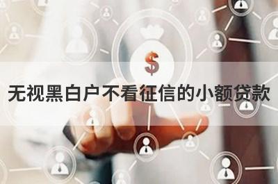 无视黑白户不看征信的小额贷款，挑选5个无视黑白户不看征信的小额贷款，门槛低好下款