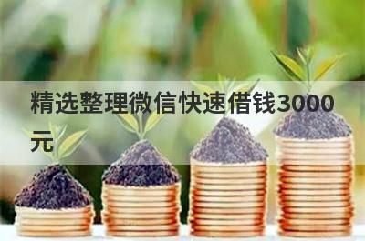 精选整理微信快速借钱3000元，这5个小额贷款平台更容易借款！