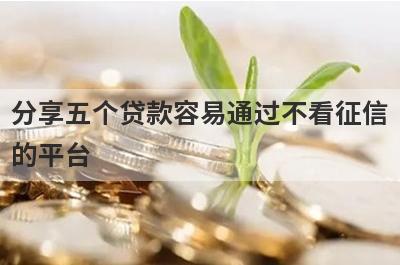 分享五个贷款容易通过不看征信的平台，可以满足大家的需求